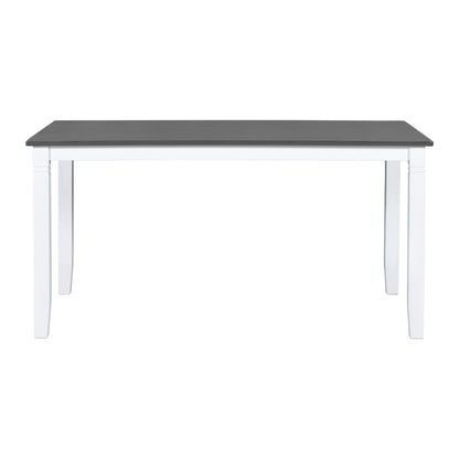 6-Piece Farmhouse Dining Set – Gray & White