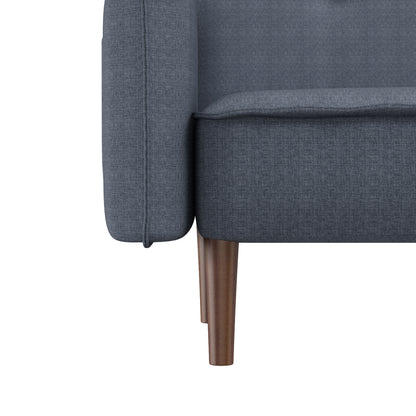 Futon Sofa Bed with Solid Wood Legs Gray