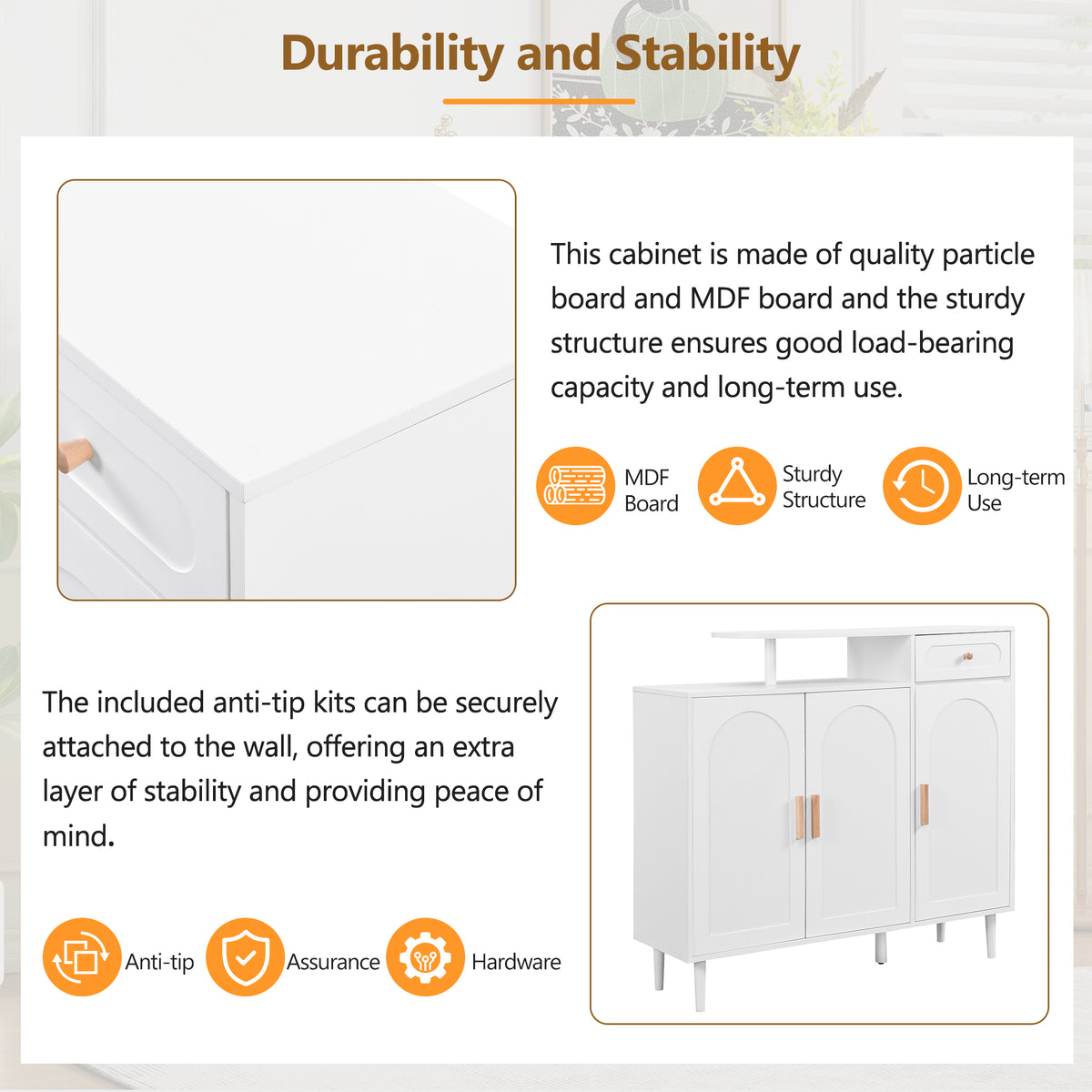 Elegant Shoe Cabinet with Adjustable Shelves White