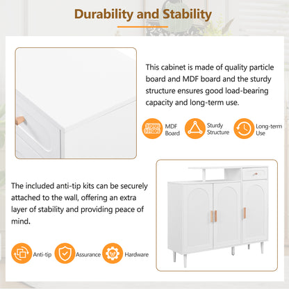 Elegant Shoe Cabinet with Adjustable Shelves White