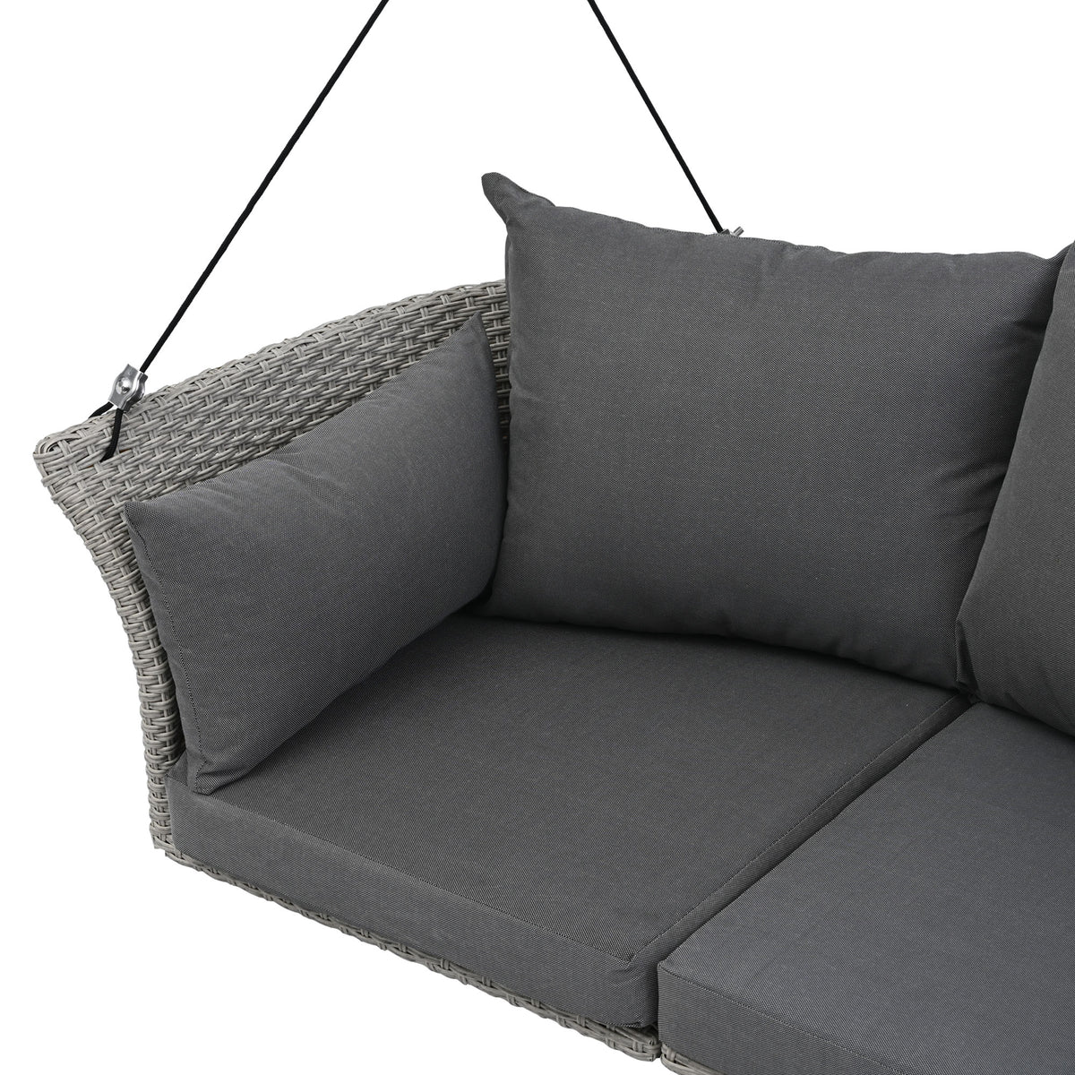 Hanging Swing Chair with Ropes Wicker Cushion