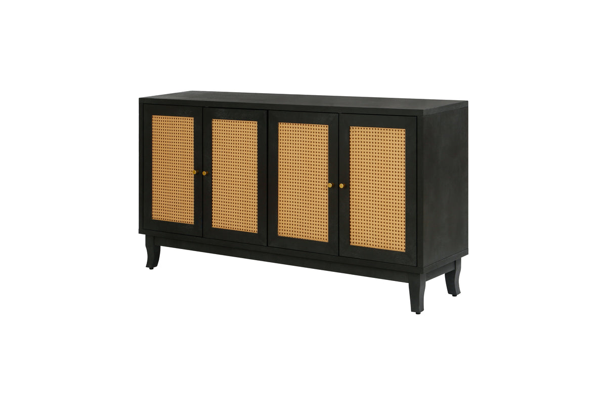 Rattan Sideboard Cabinet – Black