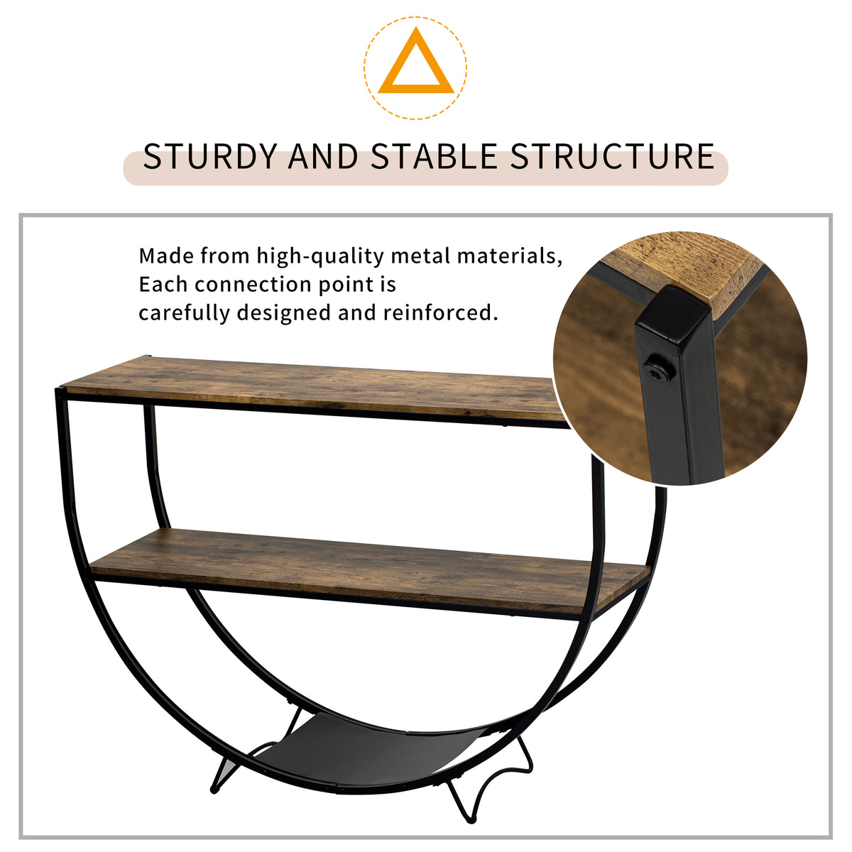 Rustic Wood Console Table Distressed Brown