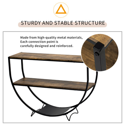 Rustic Wood Console Table Distressed Brown