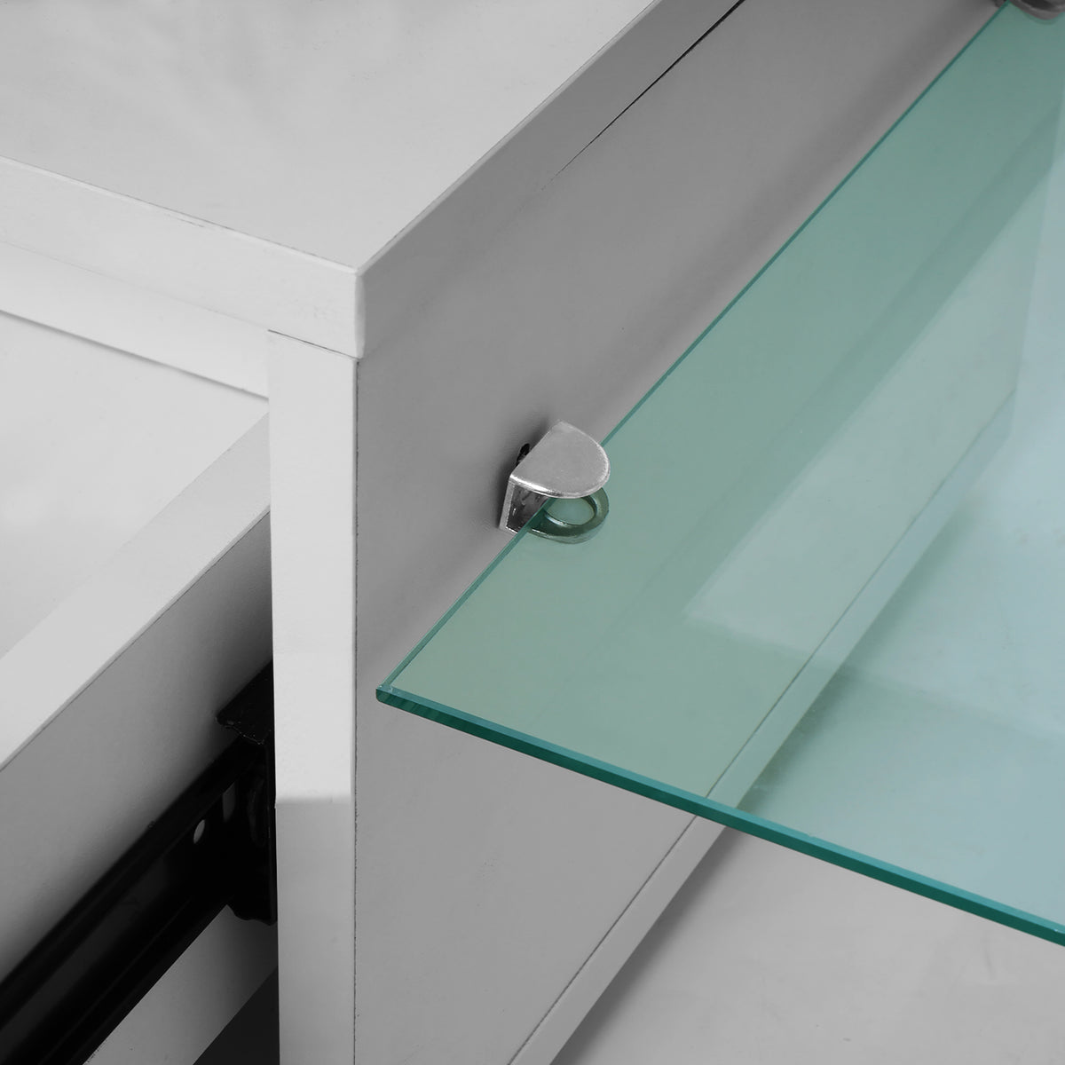 TV Stand with Storage and Drawers Gray