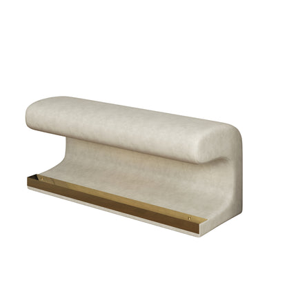 Leather Upholstered LED Entryway Bench – Beige