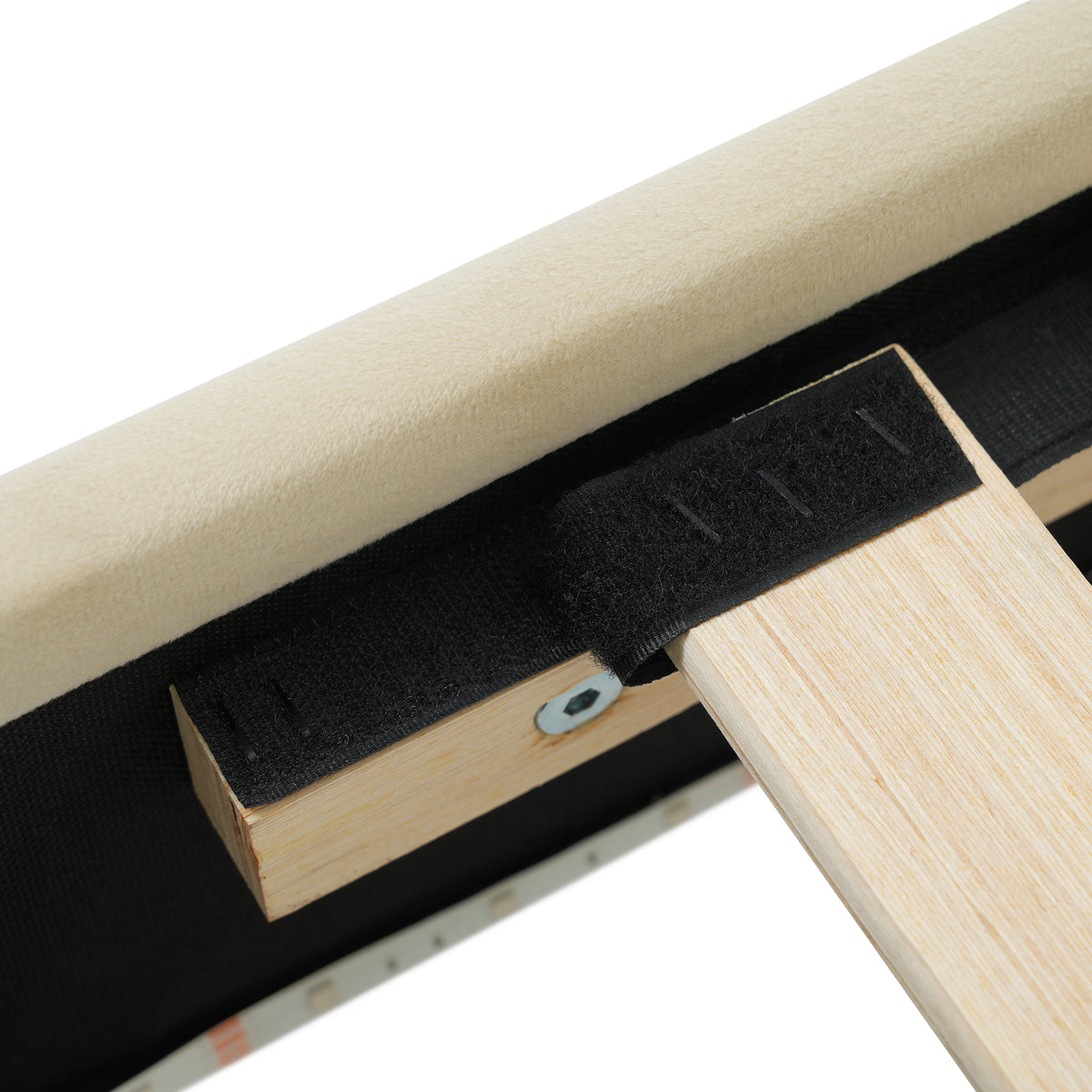 Beige Velvet LED Bed Frame