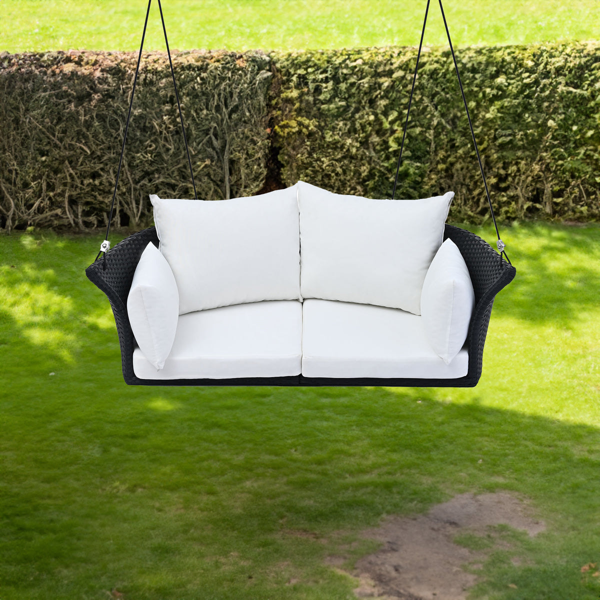Rattan Hanging Swing Chair Black