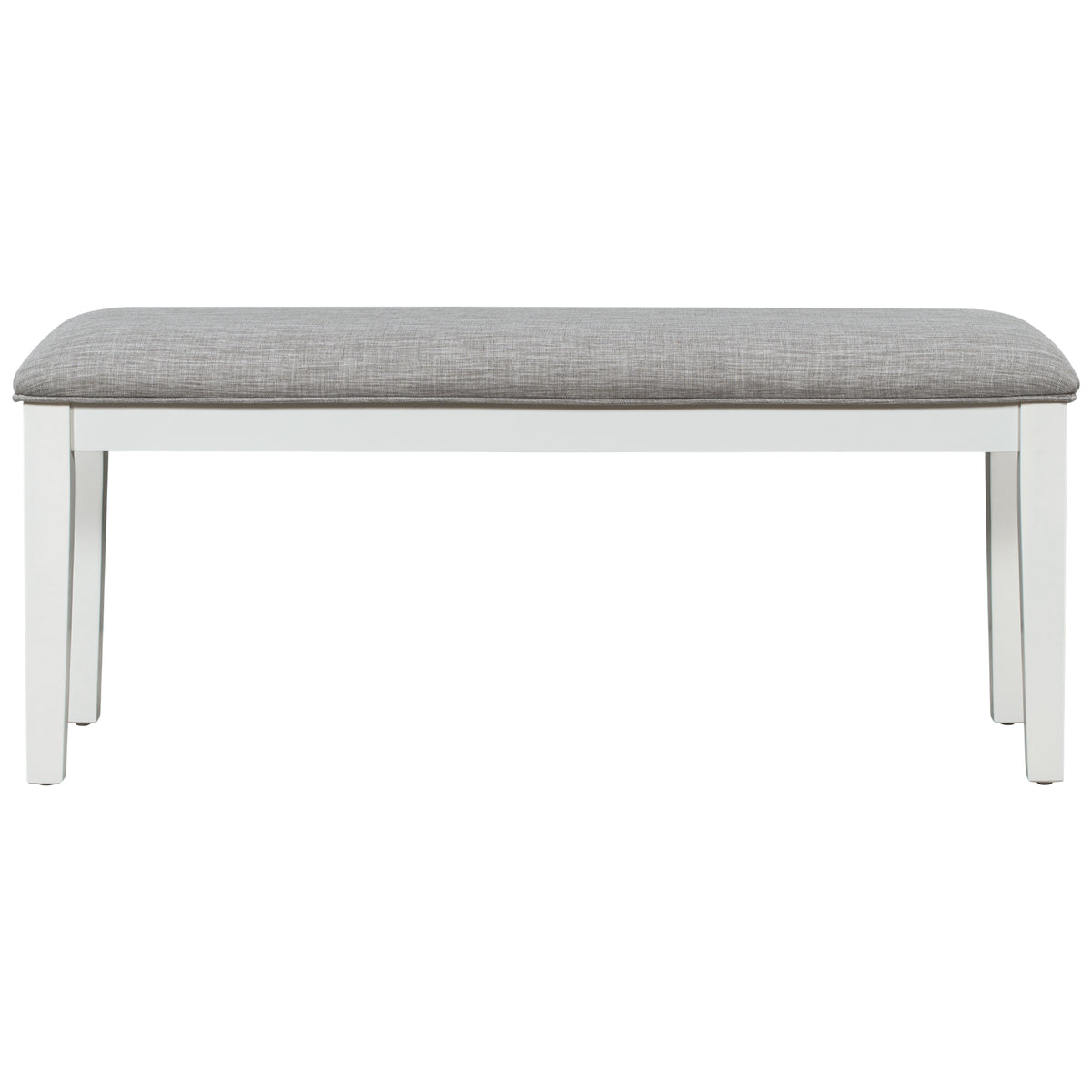6-Piece Dining Set with Bench White and Gray