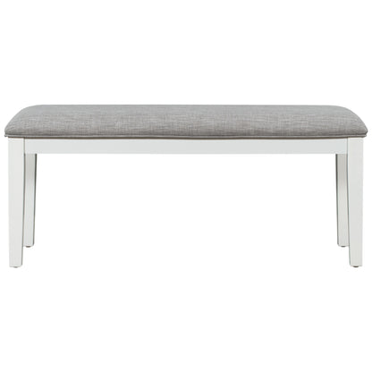 6-Piece Dining Set with Bench White and Gray