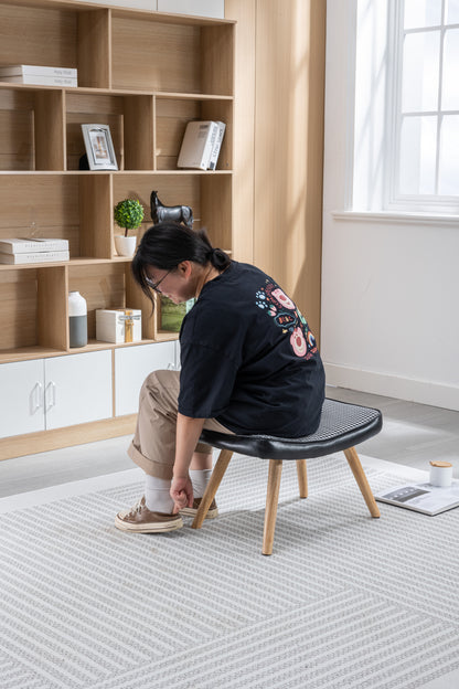 Wooden Step Ottoman with Cushion Black