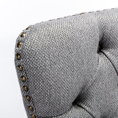 Nikki Tufted Linen Dining Chair Set (2 pcs) – Gray