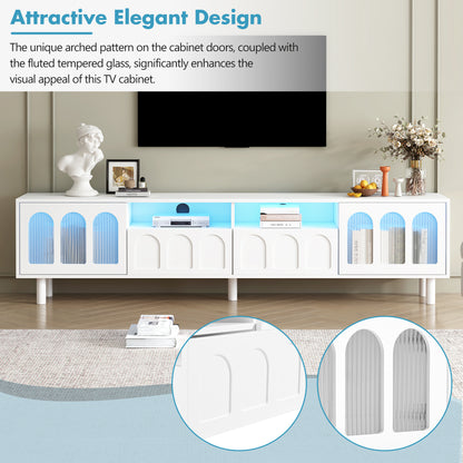 Cream Gloss LED TV Stand – 80”