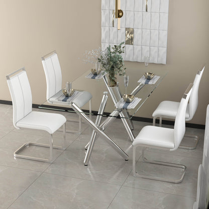 Modern Glass Dining Table – 71" Rectangular Table for 6-8 People