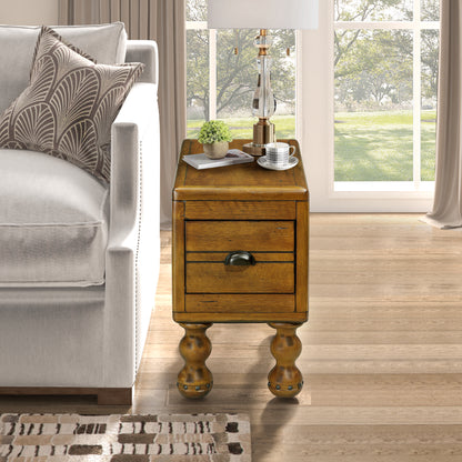 Antique Brown Wood End Table