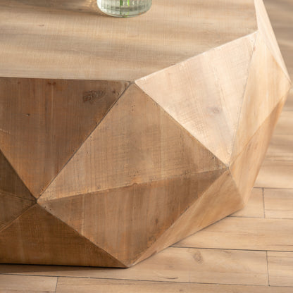 Embossed Pattern Coffee Table – Natural MDF