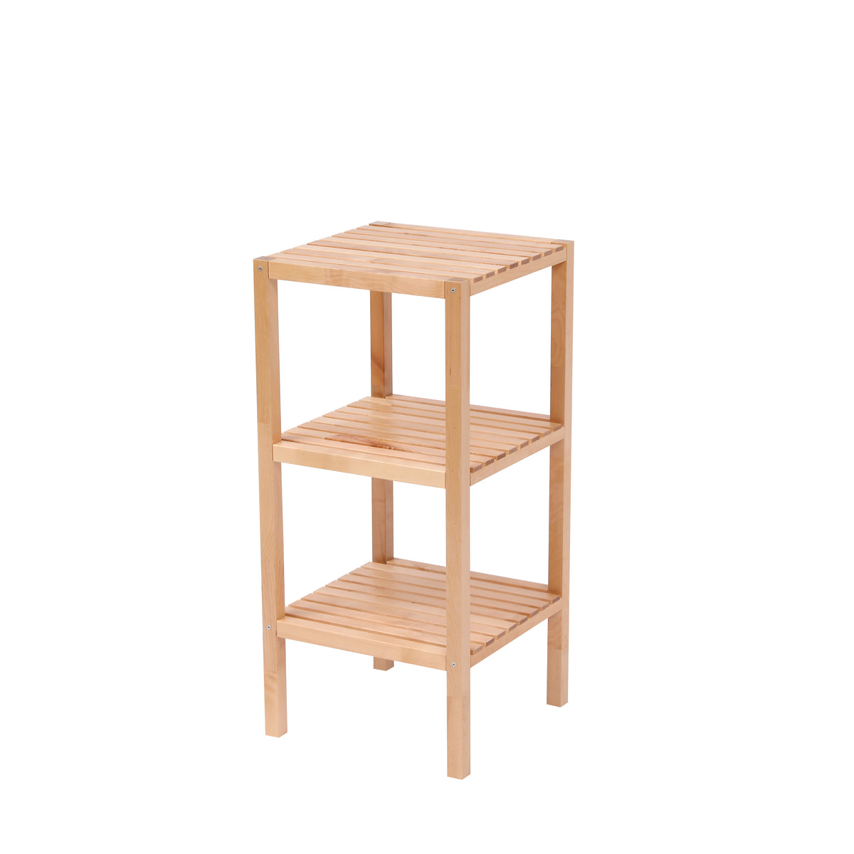 3-Tier Birch Bathroom Shelf with Storage Racks
