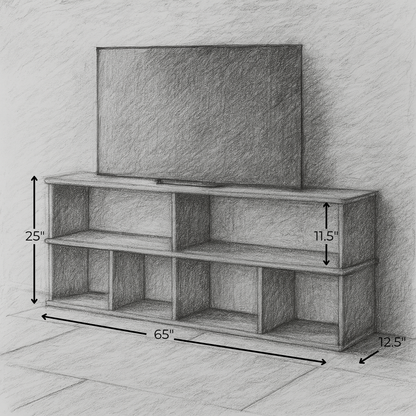 40 Inch Bookshelf TV Stand in White Oak