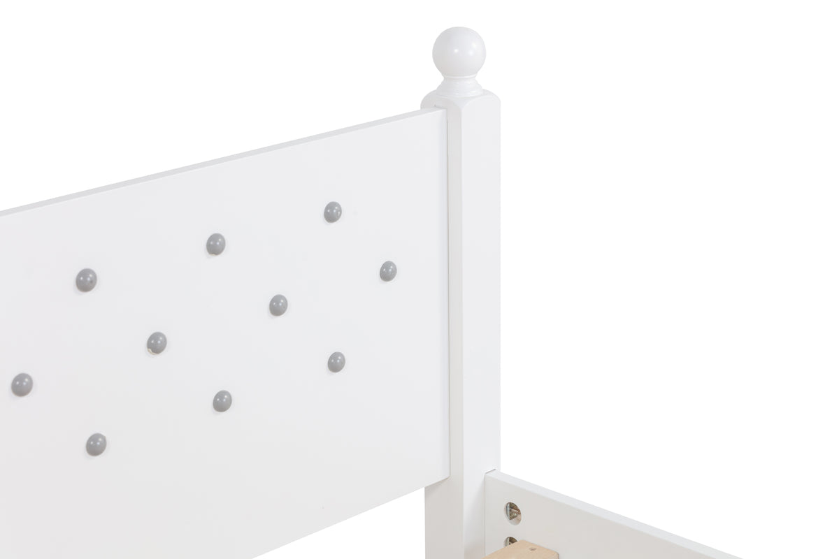 Twin Upholstered Bed with Button Headboard