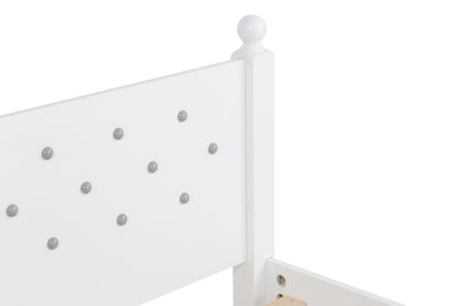 Twin Upholstered Bed with Button Headboard