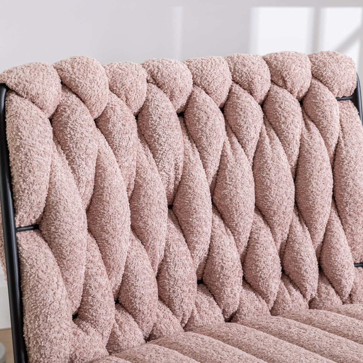 Armless Office Chair – Blush Pink
