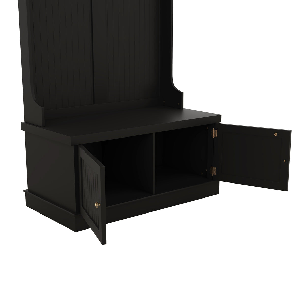 Hall Tree with Drawers and Hooks Black