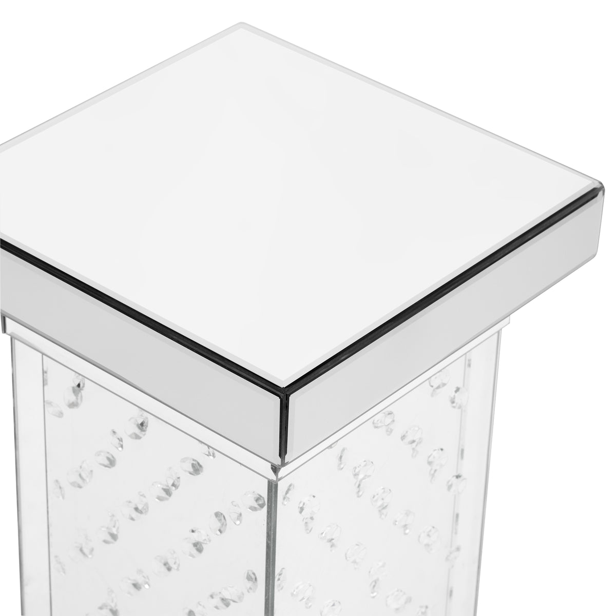 Crystal LED Side Table White