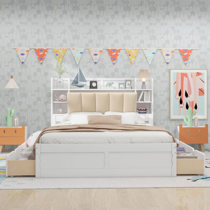 Wood Queen Platform Bed White