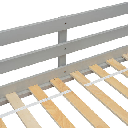 Twin High Loft Bed with Ladder Gray