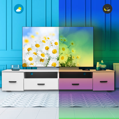 White LED TV Stand – 90”