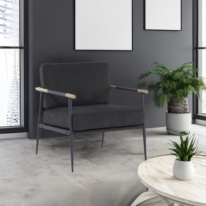 Leisure Lounge Armchair – Black Chenille