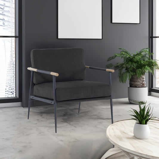 Leisure Lounge Armchair – Black Chenille