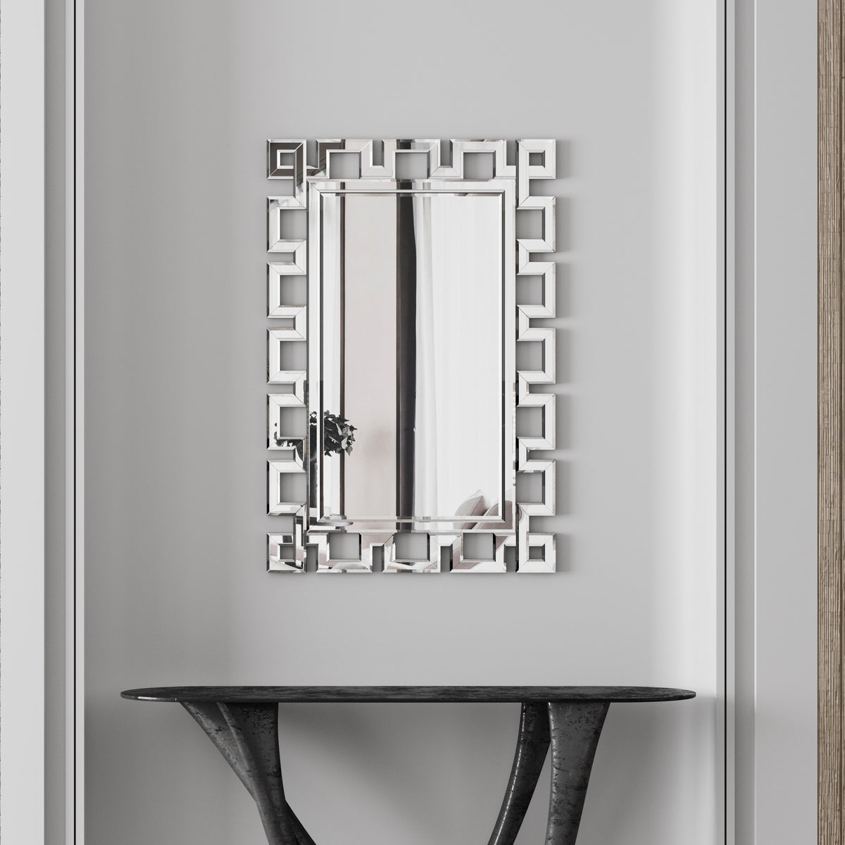 Large Rectangular Silver Wall Mirror