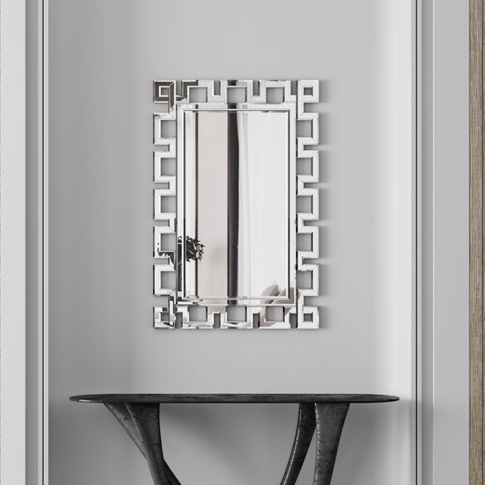 Large Rectangular Silver Wall Mirror