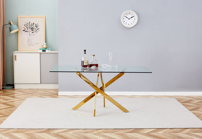 Clear Glass Table Gold
