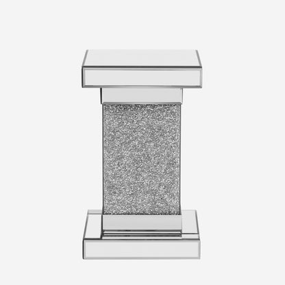 Silver Mirrored Coffee Table – LED Diamond Edge