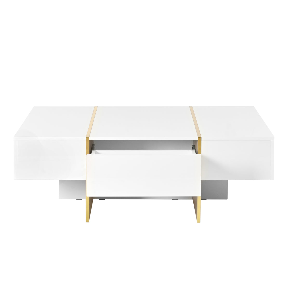 Multifunctional Table with Drawers Gold Finish