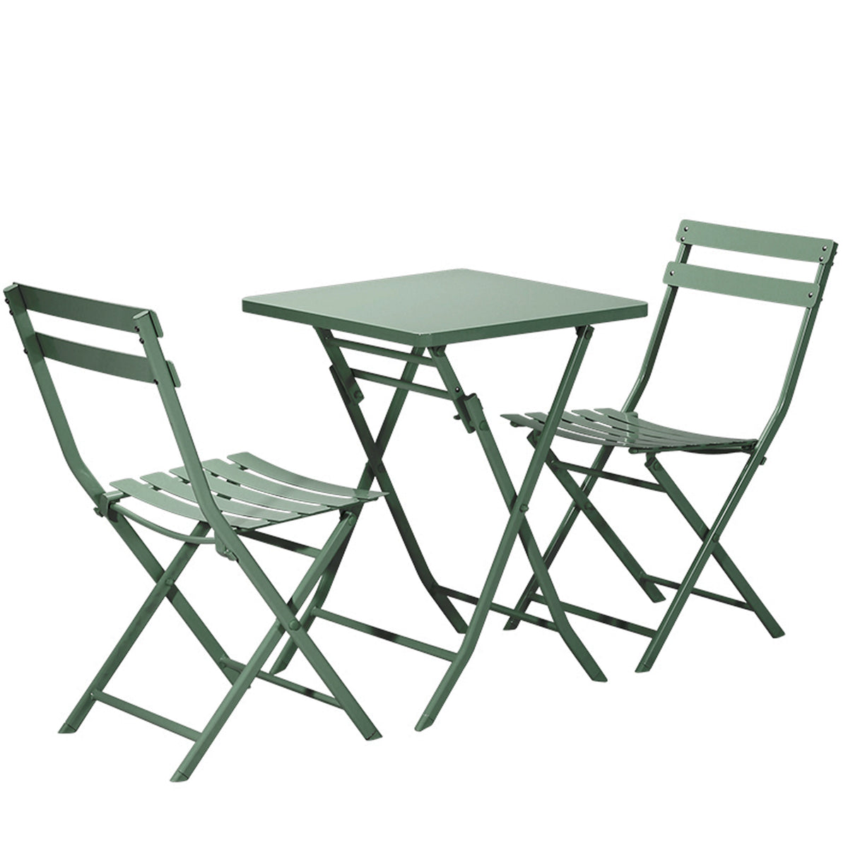 3-Piece Patio Bistro Set with Chairs Dark Green
