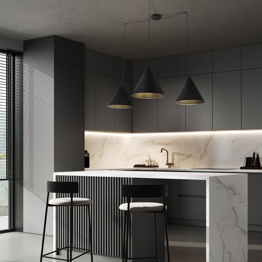 CONO Black Modern Minimalist  Suspension Light 3