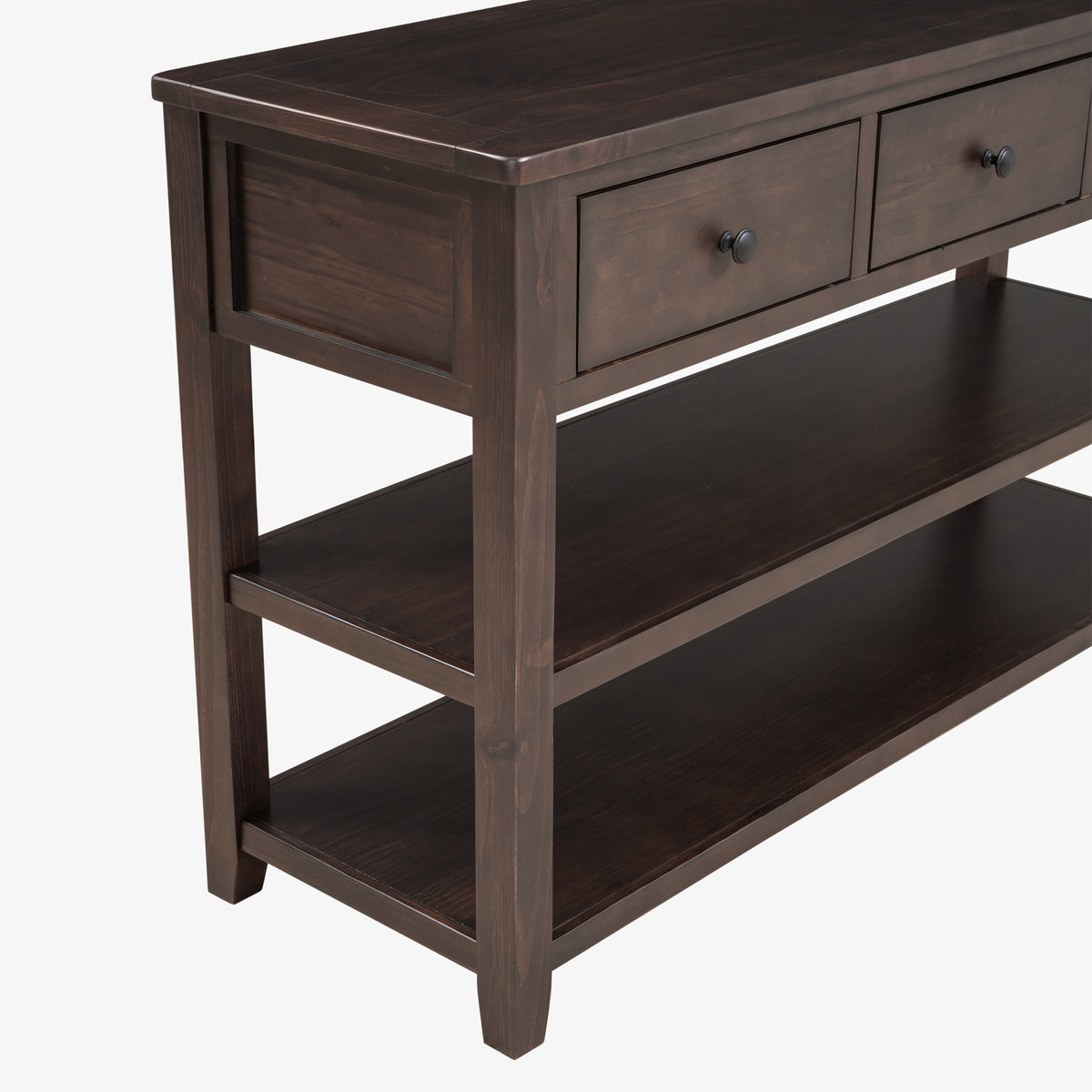 Retro Wood Console Table – Espresso Finish