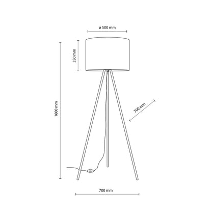 UMBERTO Black Modern  Floor Lamp