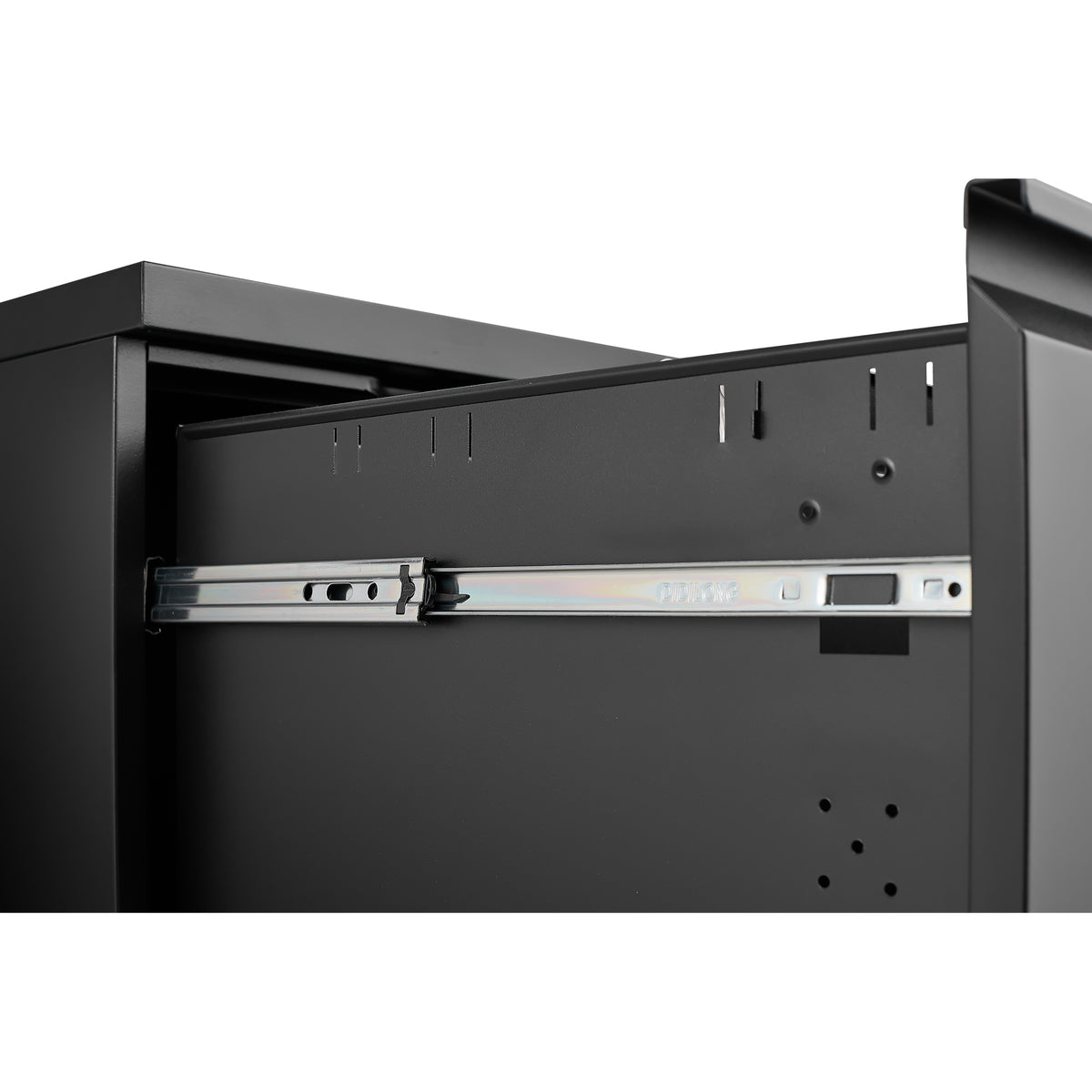 Black 2-Drawer Mobile File Cabinet – 25.6" High with Lock for Legal/Letter Size Files