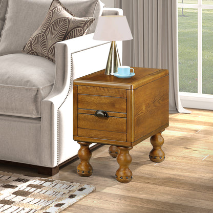 Antique Brown Wood End Table