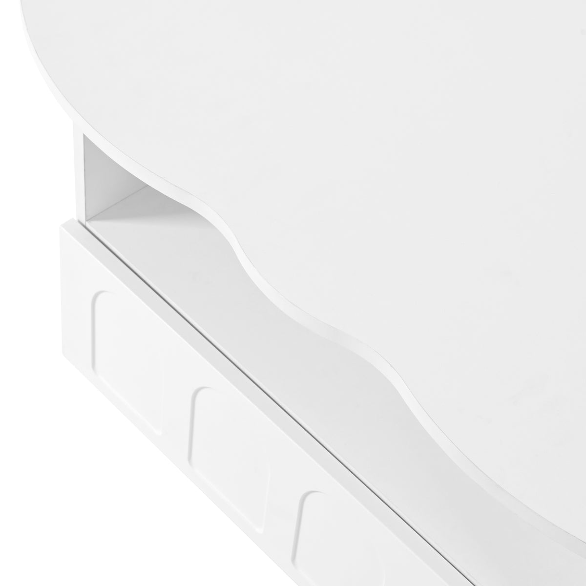 Cream Coffee Table with Storage Drawers – White