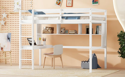 Twin Loft Bed White