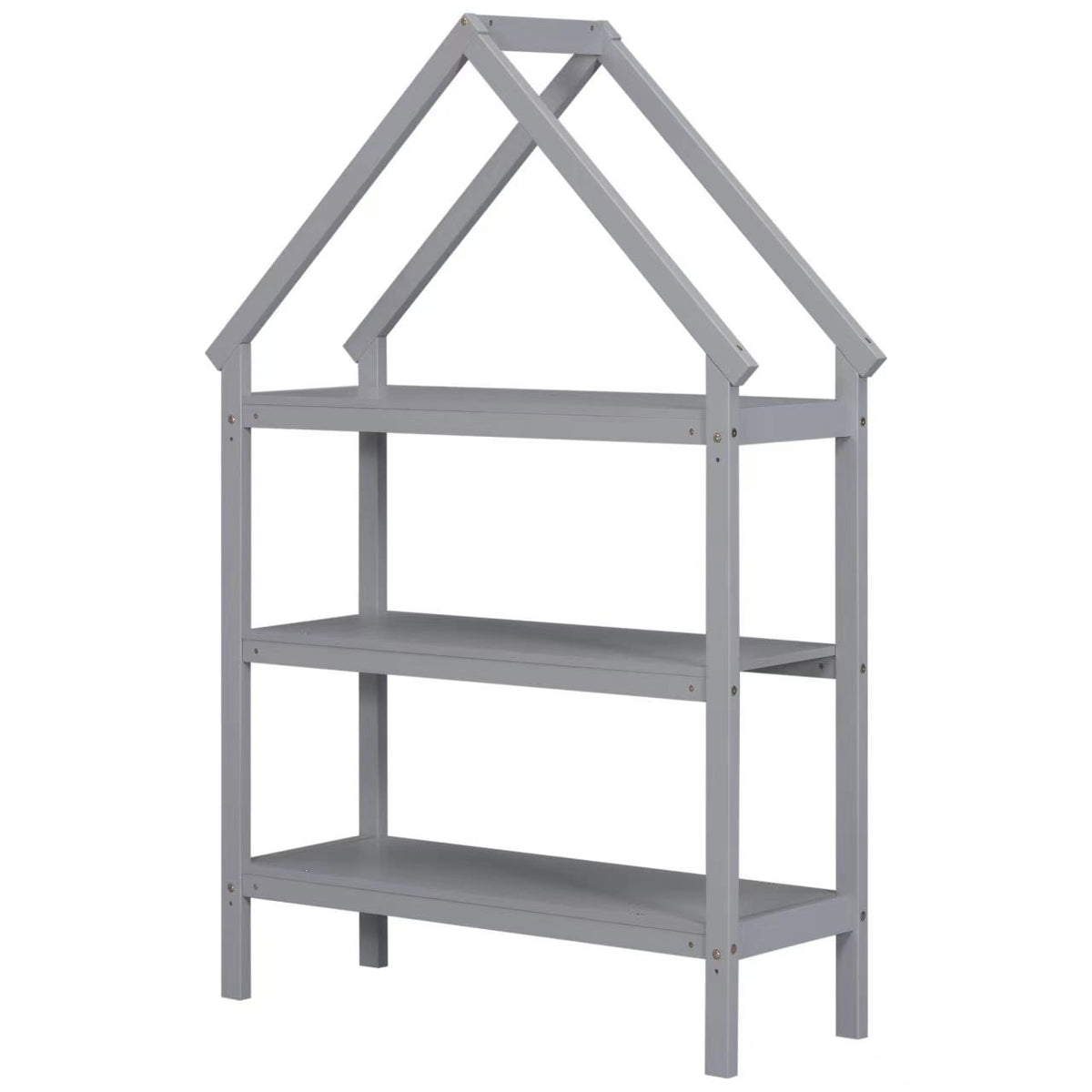 House Frame Platform Bed with Storage Gray