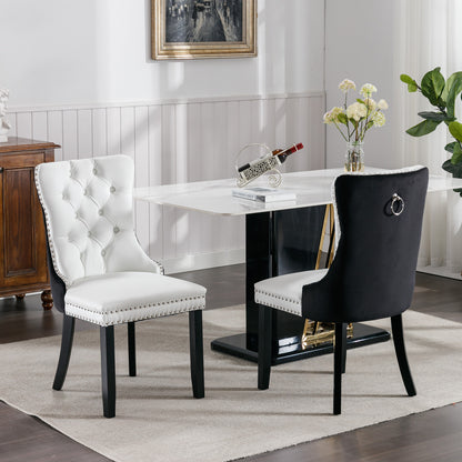 Modern PU Dining Chairs Set of 2 White