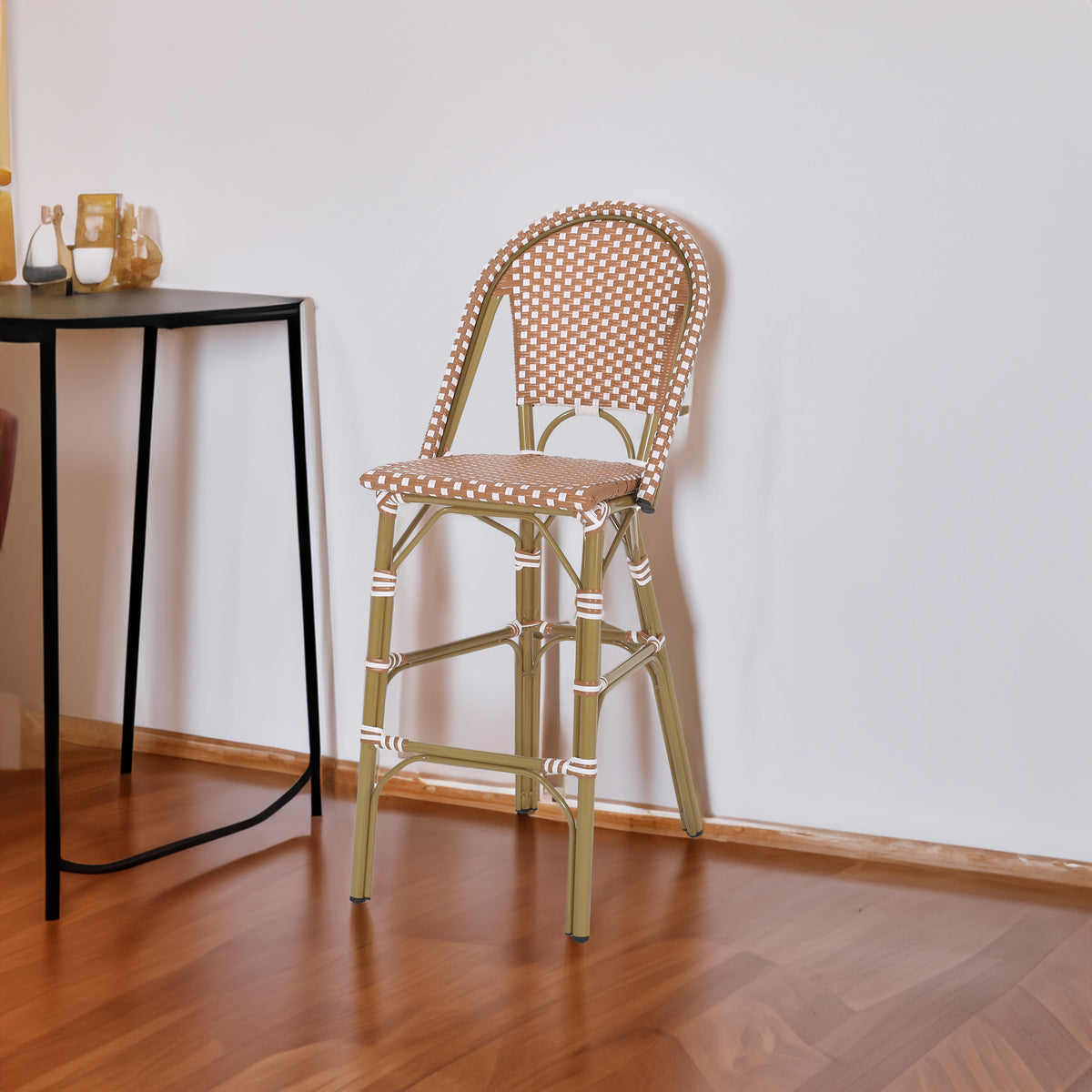 Aluminum Wicker Bar Stool Set of 2