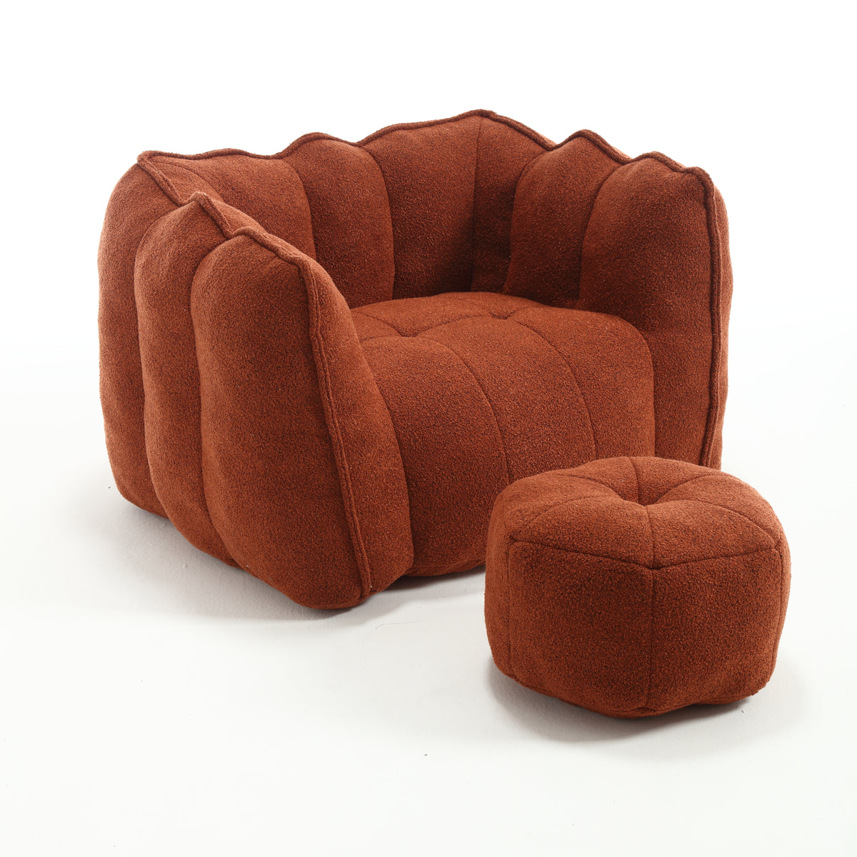 Bean Bag Chair with Footstool Gray
