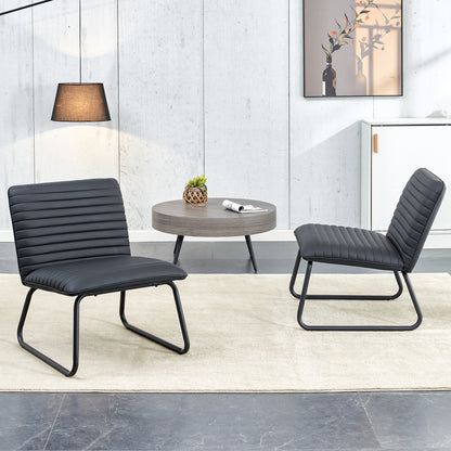 Black Armless Lounge Chair – Black Legs